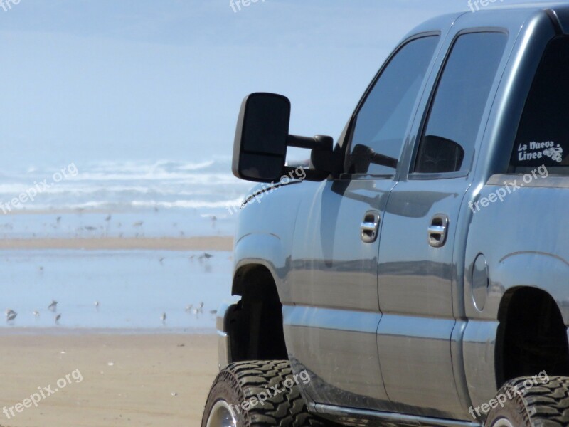 Truck Beach Sand Vehicle Travel