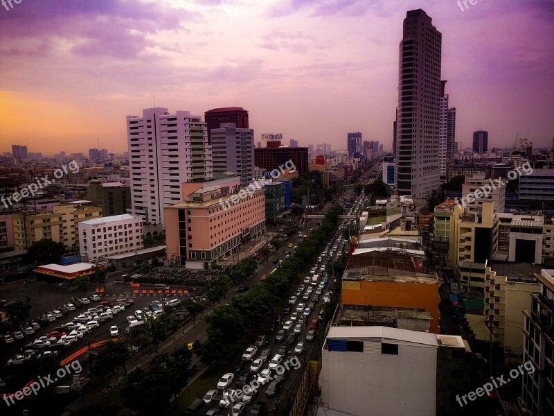 Bangkok Thailand Traffic Jam City Travel