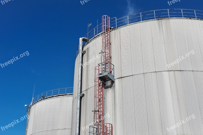 Gasoline Tanks Port Industry Silos Industrial Plant