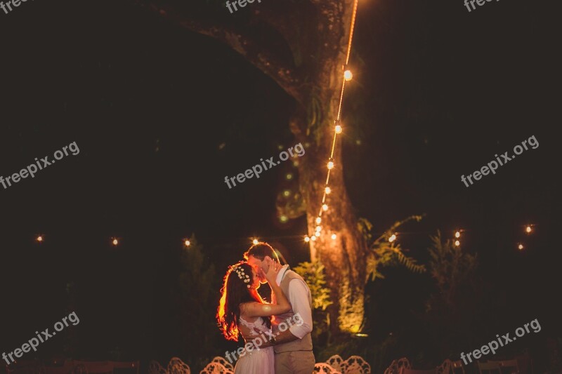 Marriage Casal Lights Free Photos