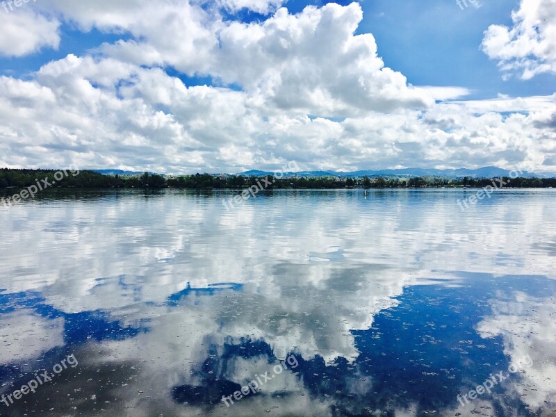 Lake Zurich Canton Switzerland Clouds