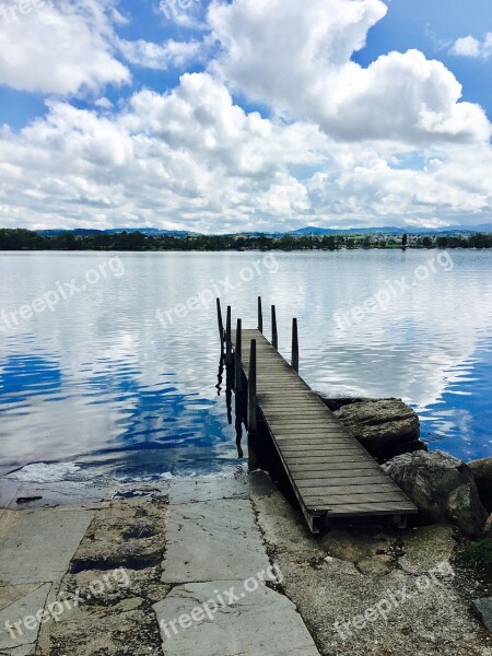 Lake Zurich Canton Switzerland Clouds