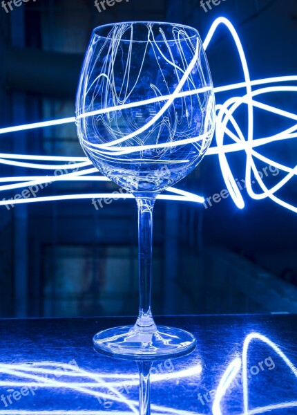 Light Painting Glass Blue Color Decoration