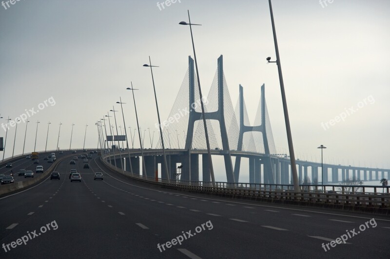 Vasco Da Gama Bridge Lisboa Lisbon Portugal Bridge