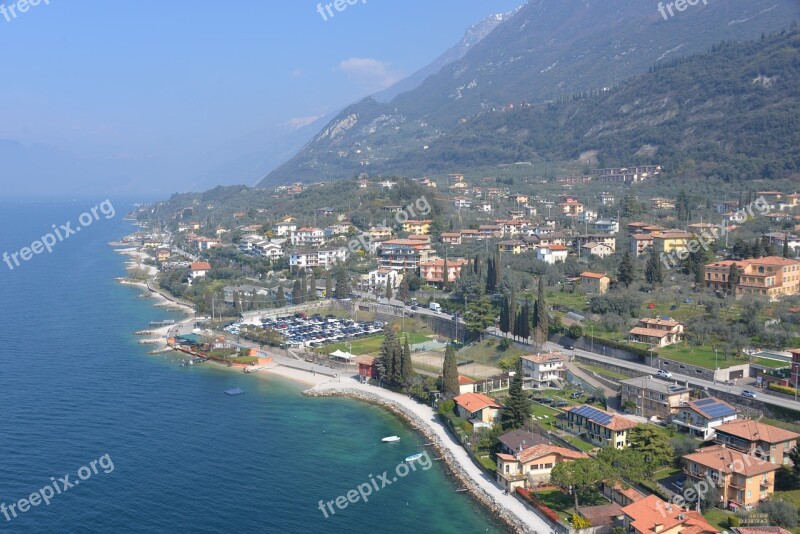 Shore Garda Lake Travel Landscape Italy