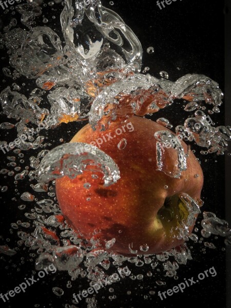 Apple Water Splash Inject Free Photos