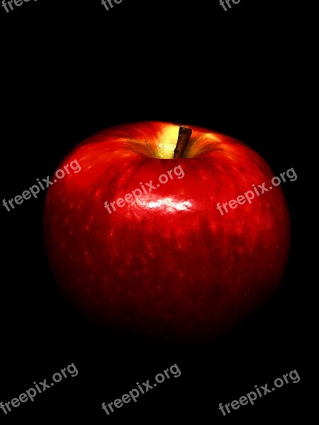 Apple Red Black Background Red Apple Fruit