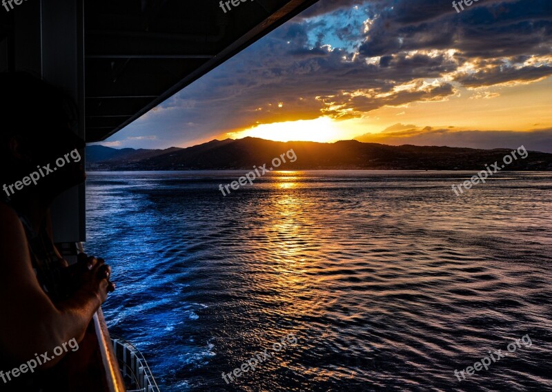 Sunset Italy Sicily Cruise Voyage