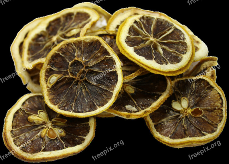 Lemon Dried Fruit Orange Isolated