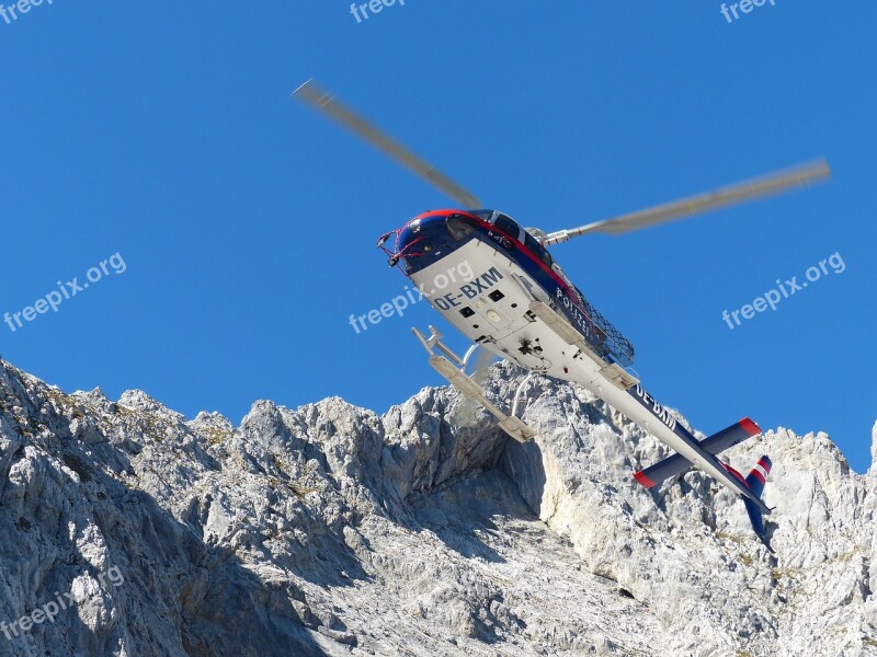 Helicopter Police Mountain Rescue Kaiser Mountains Alpine