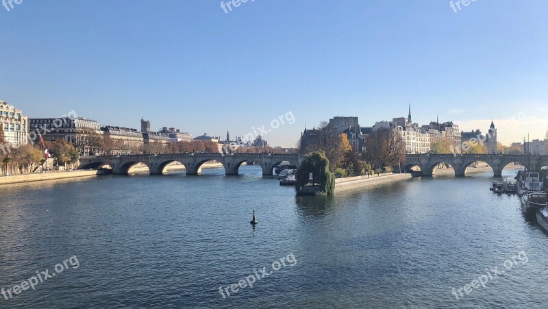 France Paris Pont Neuf Bridge River Seine Free Photos