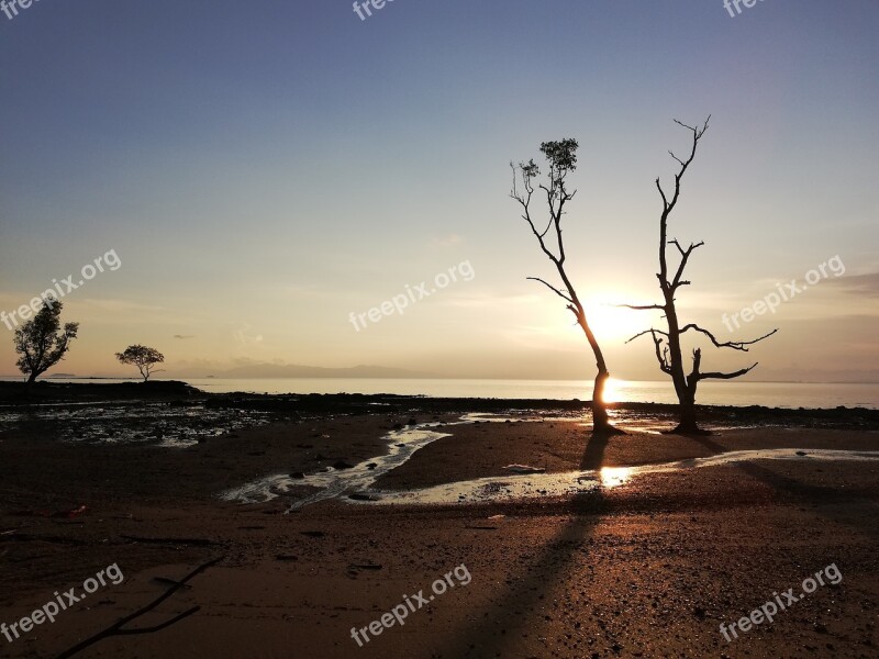 Sea Sand Sunset In The Sand The Coast