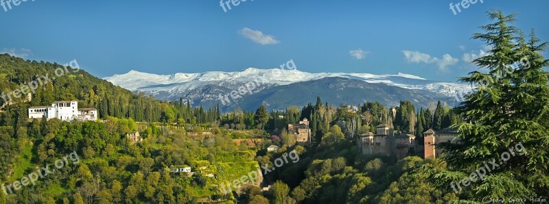 Sierra Nevada Snow Panorama Landscape Sierra-nevada