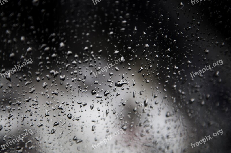 Rain Drops Glass Water Drip