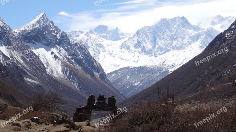 Mountains Nepal Himalayas Landscape Nature