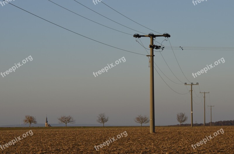 Arable Field Landline Overhead Line Current