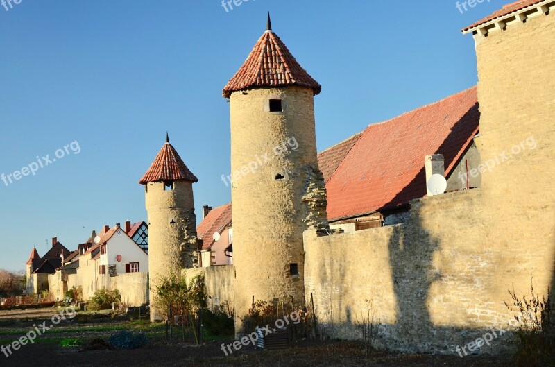 City Wall Defense Towers Tower Architecture Middle Ages