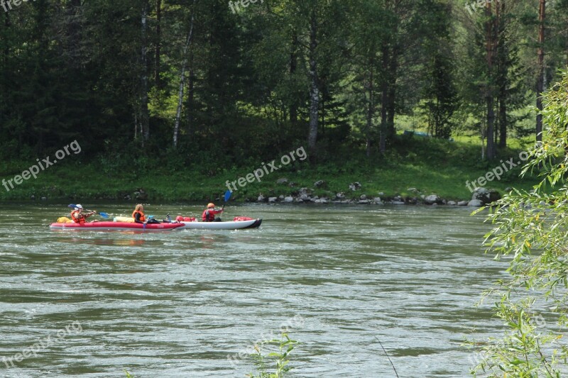 Mountain Altai Biya River Nature Summer