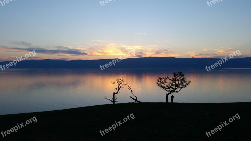 Baikal Olkhon Lake Sunset Nature