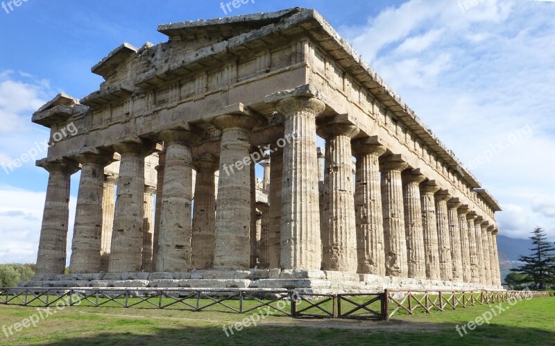 Temple Ruin Paestum Archaeology Monument