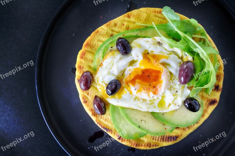 Avocado Egg Toast Food Healthy