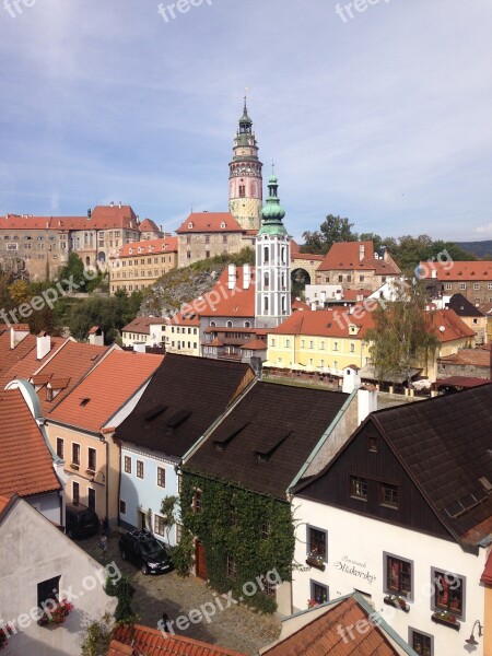 Cesky Krumlov City Church Historically Czech Republic