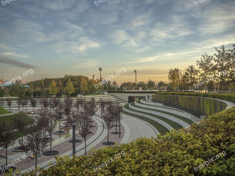 Krasnodar Park Russia Dawn City