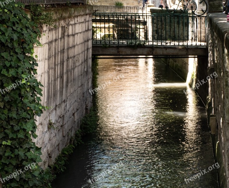 Avignon City Canal Walkway Walking Bridge