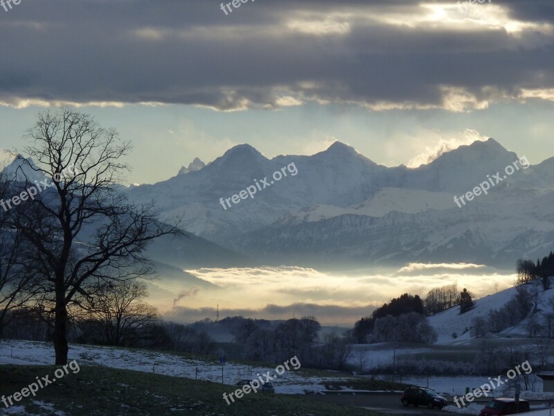 Mountains View Switzerland Alpine Mood