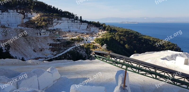 Thassos Sea Marble Quarry Removal