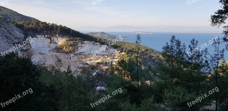 Thassos Sea Marble Quarry Removal