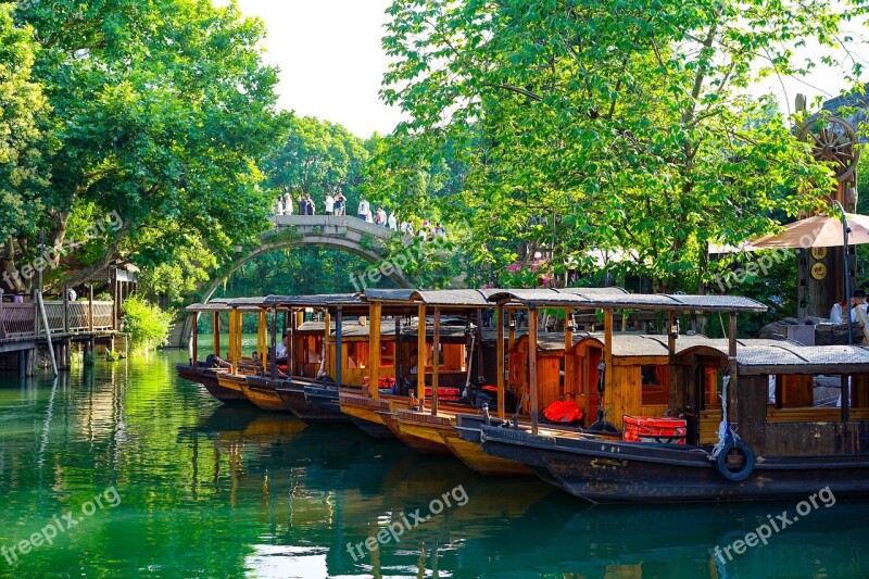 Wuzhen Boat Boating River Antiquity