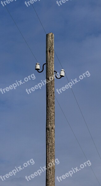 Telephone Pole Telegraph Pole Overhead Line Mast Aboveground