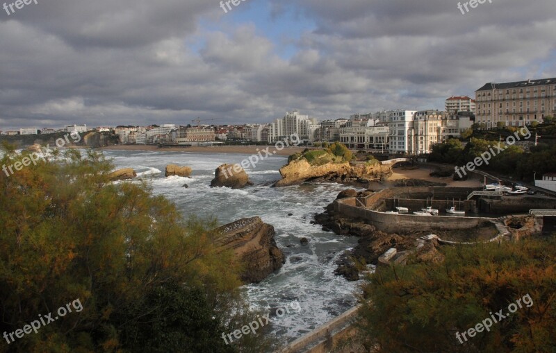 Ocean Biarritz Rocks Free Photos