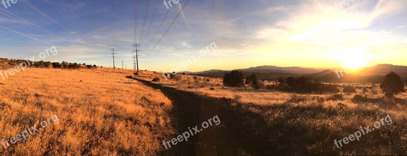 Sunset Panorama Sky Landscape Nature