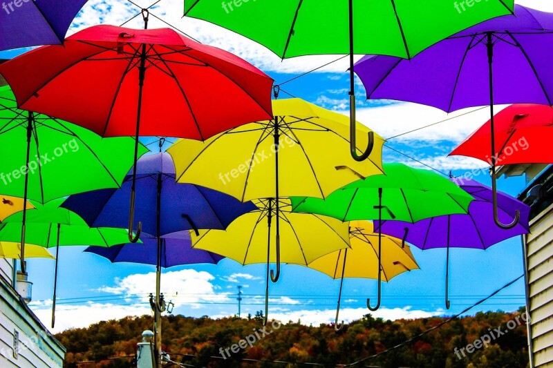 Umbrella Surreal Sky Colorful Creative