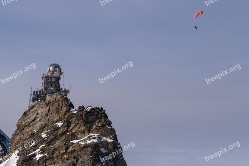 Jungfraujoch Mountain Station Paragliding Risk Free Photos