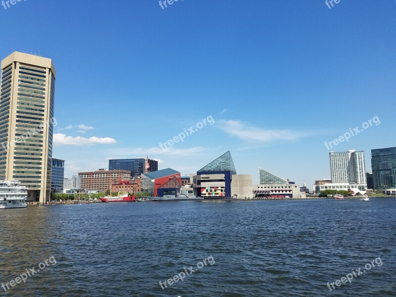 Baltimore Harbor Waterfront Water Skyline