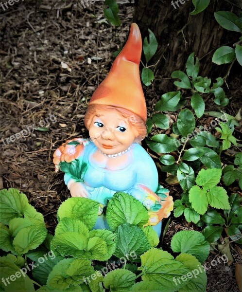 Garden Gnome Garden Dwarf Woman Small Figure Garden