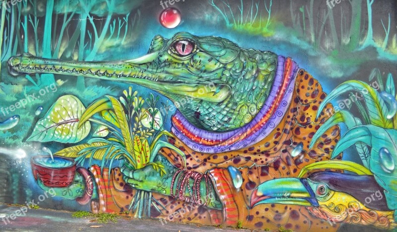 Alligator Legends Street Art Urban Art Spray