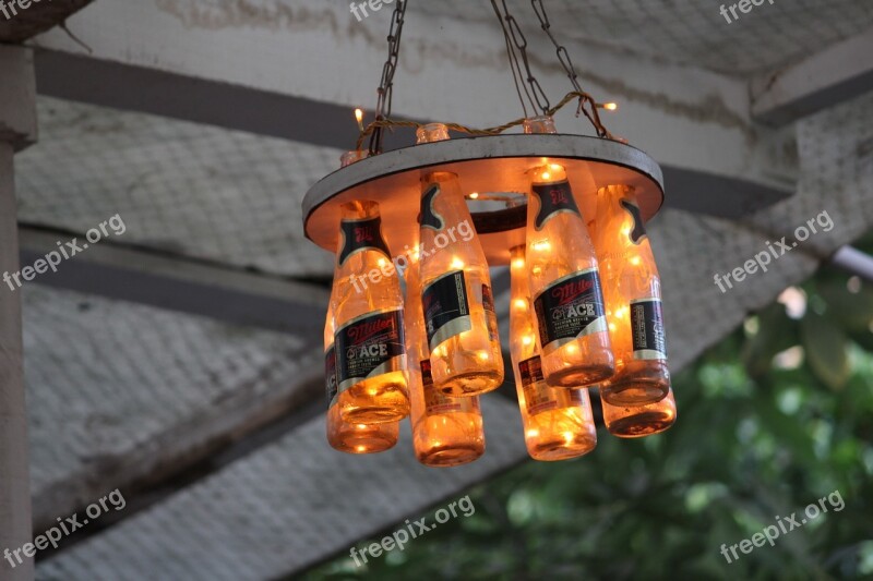 Beer Hanging Golden Hanging Lights Free Photos