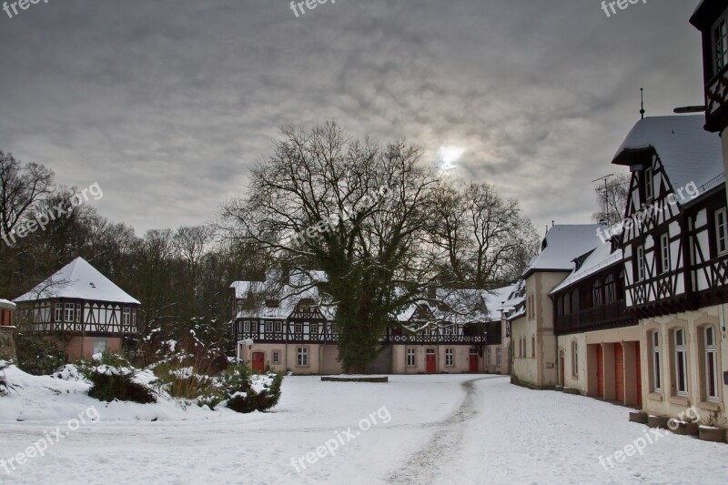 Düsseldorf Eller Castle Schloss Eller Snow