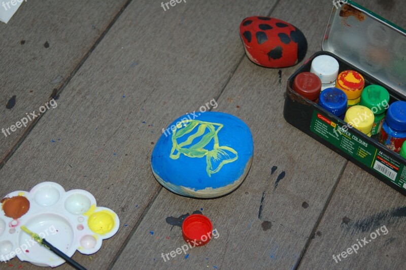 Children Stone Art Paint Handmade