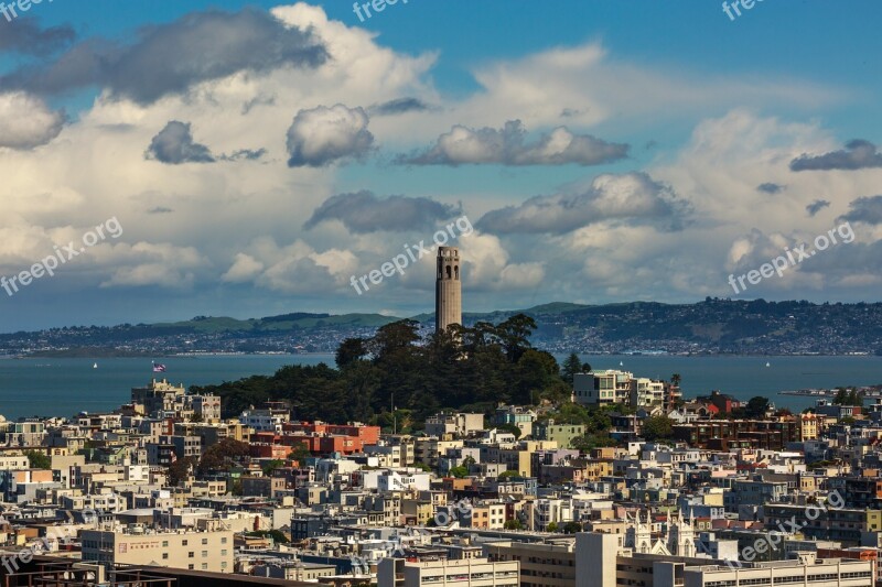 San Francisco Clouds Sea Usa Sky