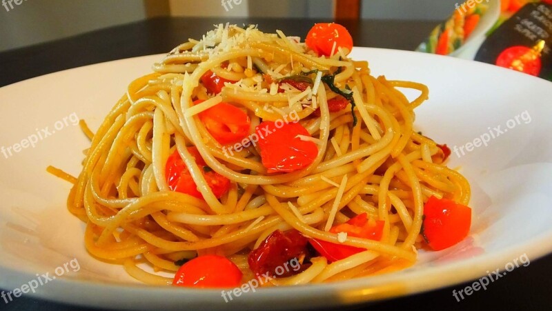 Spaghetti Aglio Olio Pasta Italian Lunch