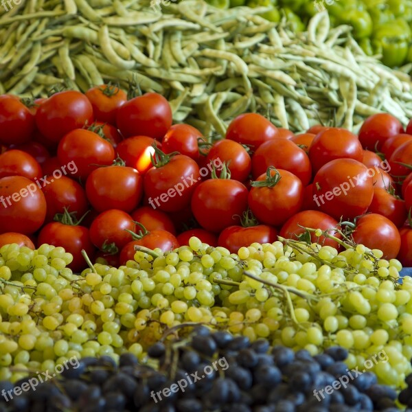 Tomatoes Grapes Beans Free Photos