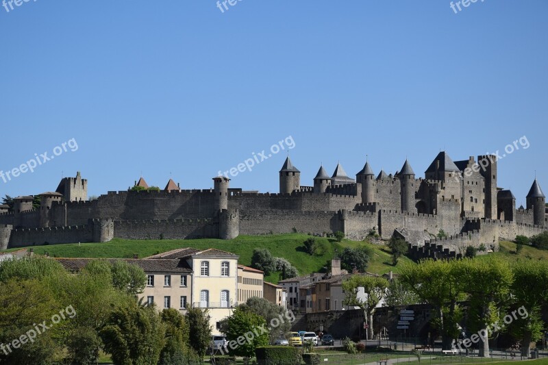 Carcasone France Fortress Castle Medieval