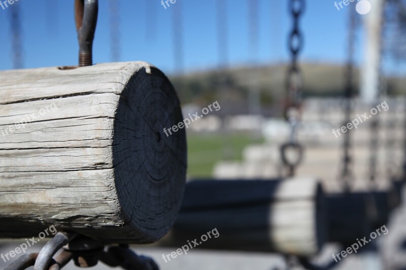 Wood Play Bridge Swing Plank