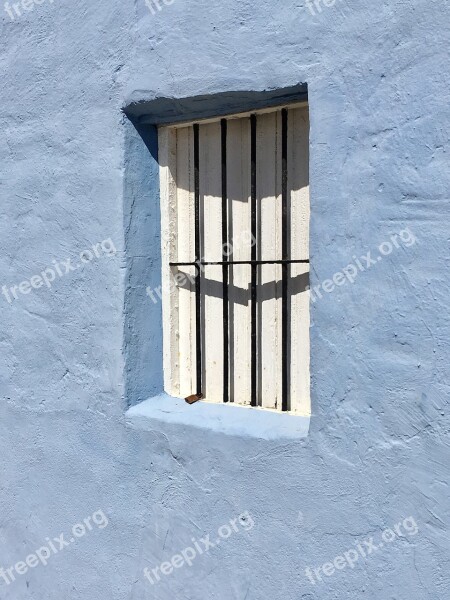 Blue Wall Window Bars House