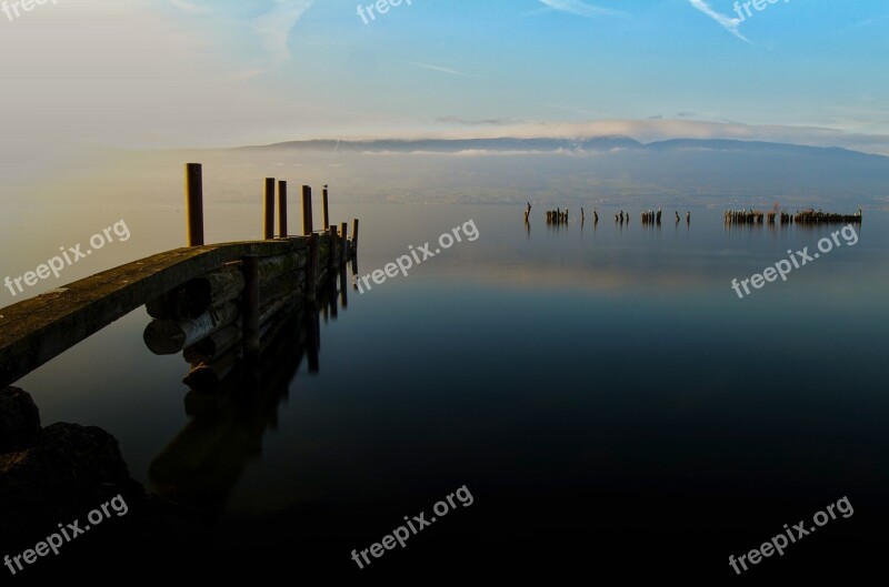 Pontoon Lake Sky Free Photos